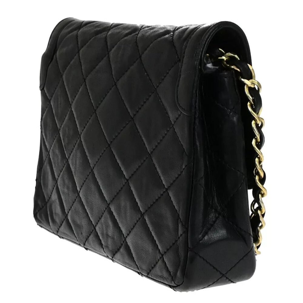 CHANEL PARIS CC Matelasse Chain Mini Shoulder Bag Leather Black Vintage 307RK039 - Picture 3 of 12